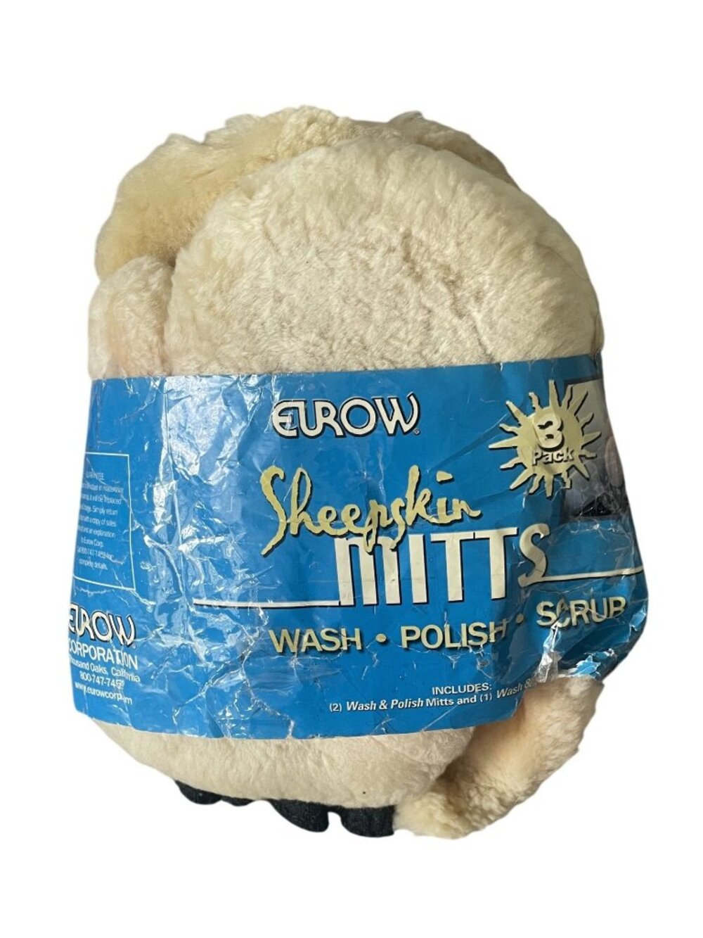 Eurow Sheepskin Mitts 3-Pack For Wash Auto Detailing